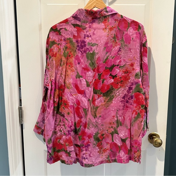 Tianello Floral Aida Blouse EUC - Picture 2 of 6